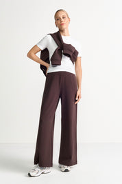 Jogger Wide Leg - 285-dark chocolate - Braun