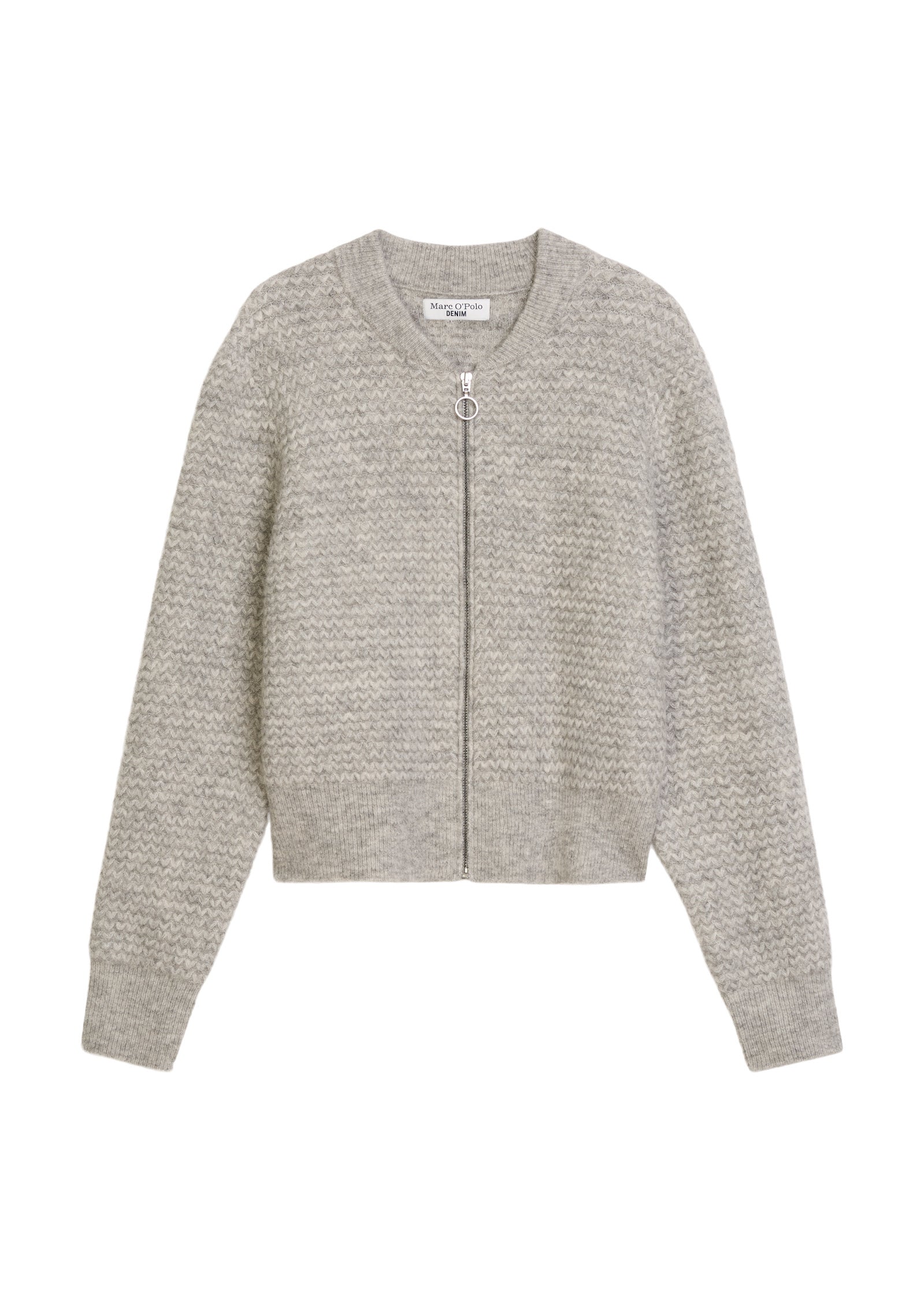 Strickjacke aus Wollmix - 0910-Stone Melange - Grau
