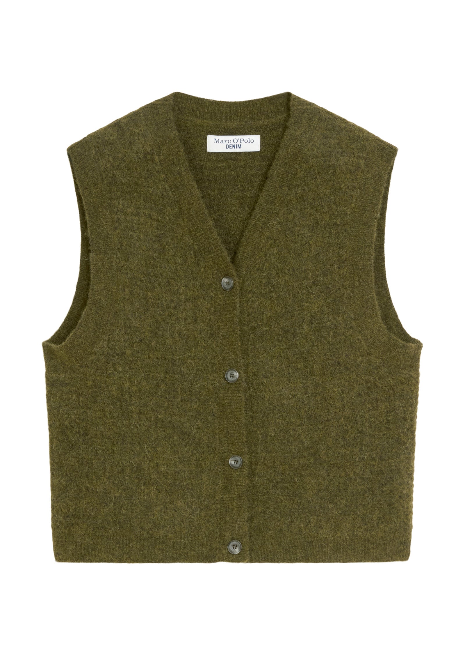 Strickpullunder aus Wollmix - 3039-Dark Green Melange_02 - Grün