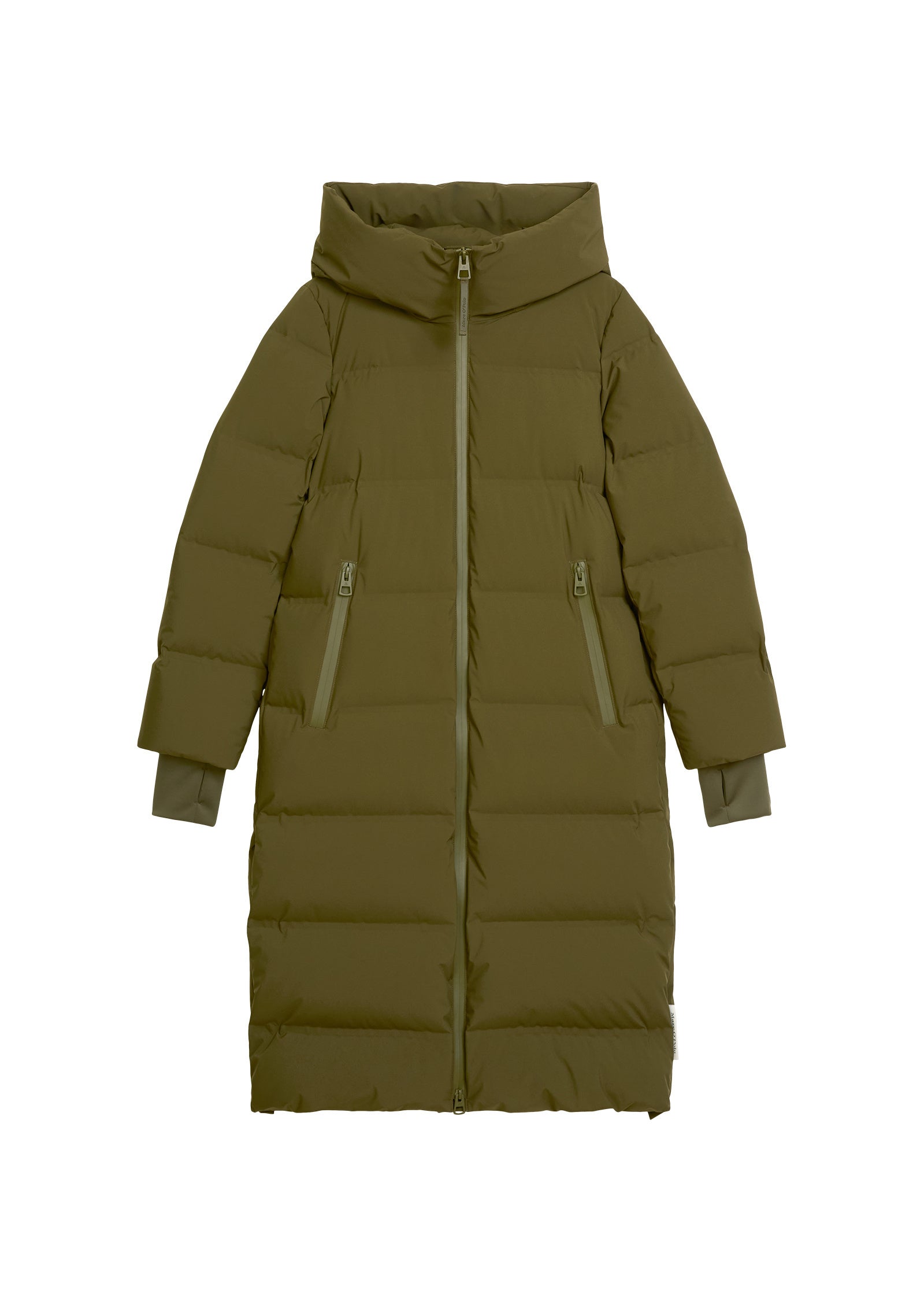 Daunenmantel mit Kapuze - 490-mossy olive - Grün