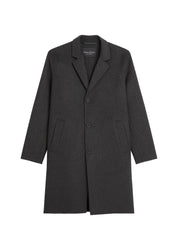 Wollmantel mit Reversekragen - 989-dark grey melange - Grau