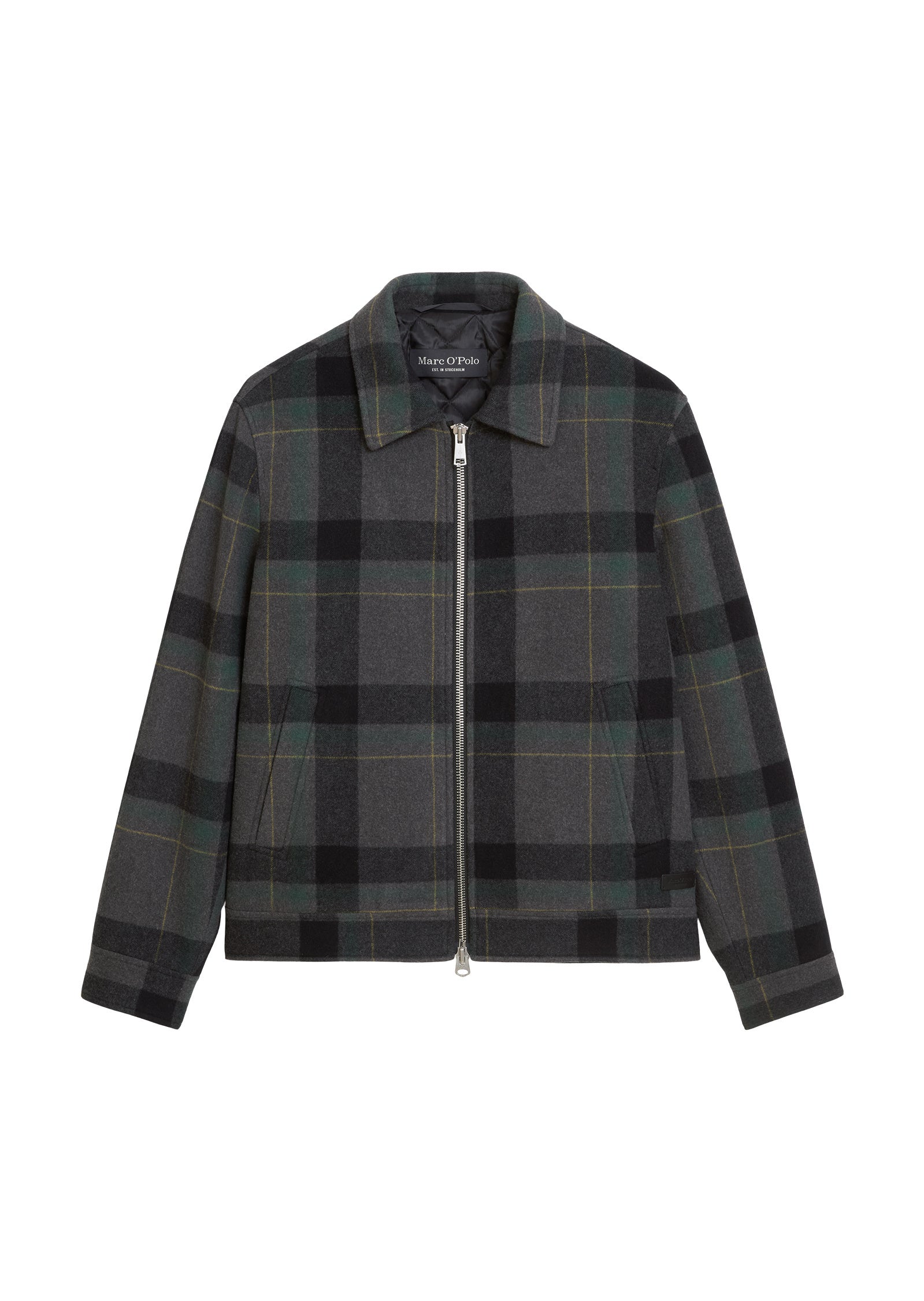 Jacke aus Schurwolle - L43-multi/ mangrove - Grau