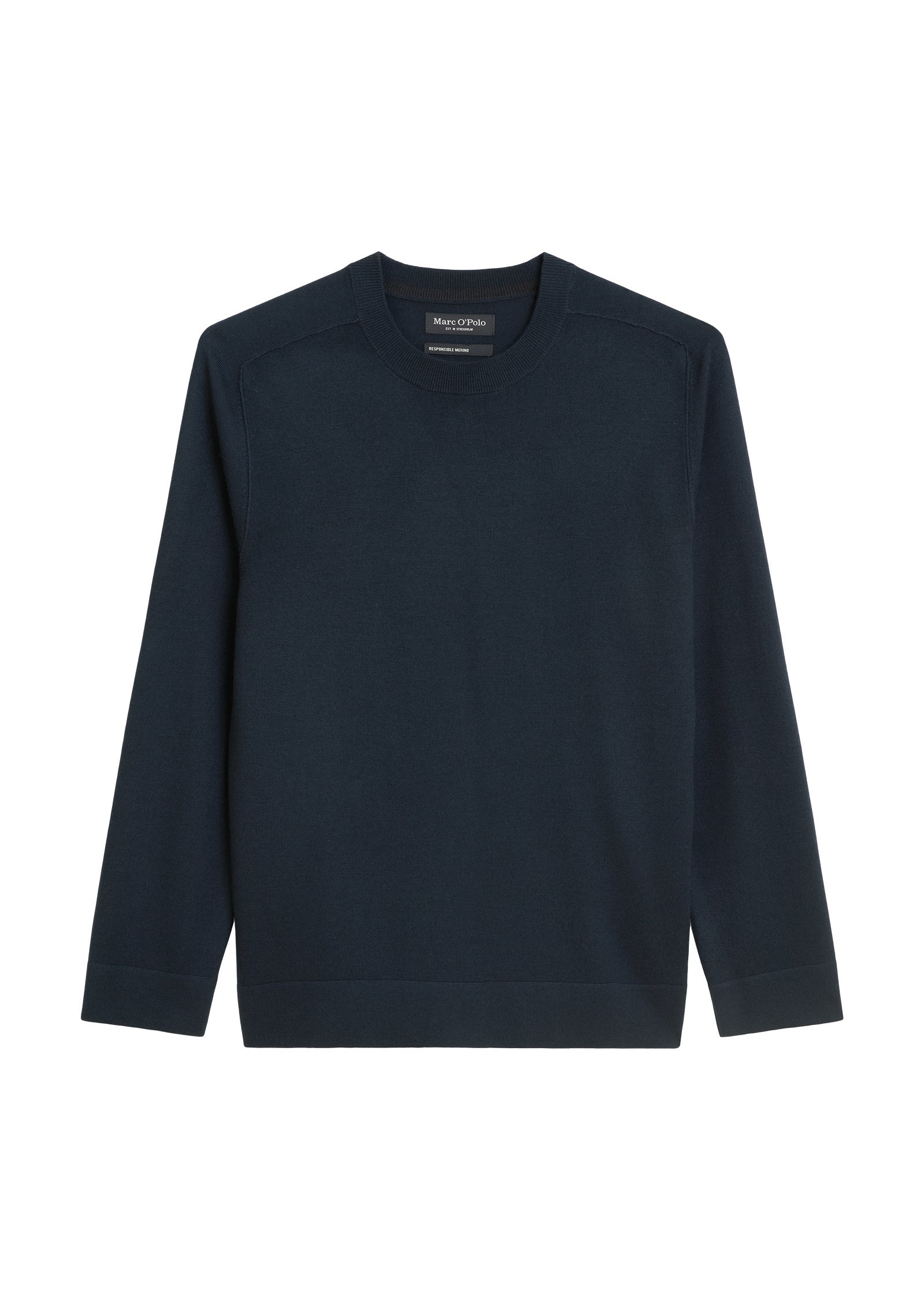 Strickpullover aus Schurwolle - 898-dark navy - Blau