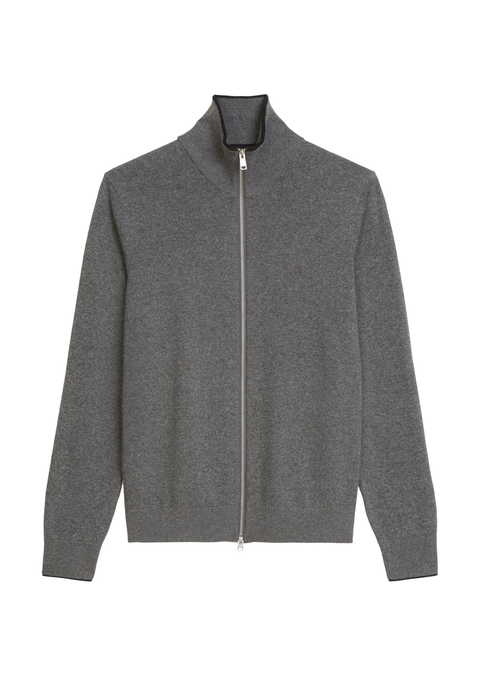 Strickjacke mit Zipper - 969-graphite grey melange - Grau