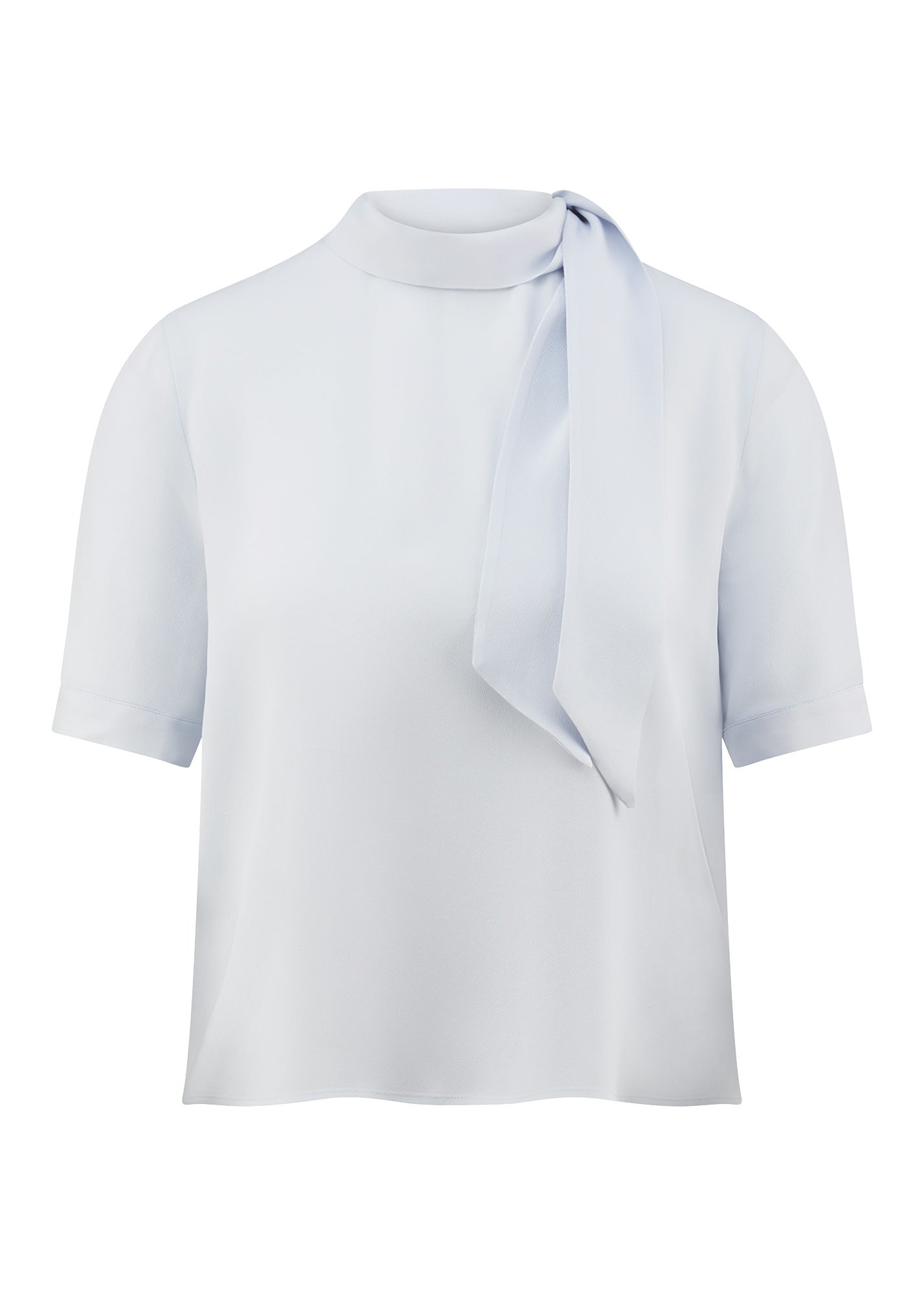 Schluppenbluse aus Seidenmix - 407-stellar - Blau