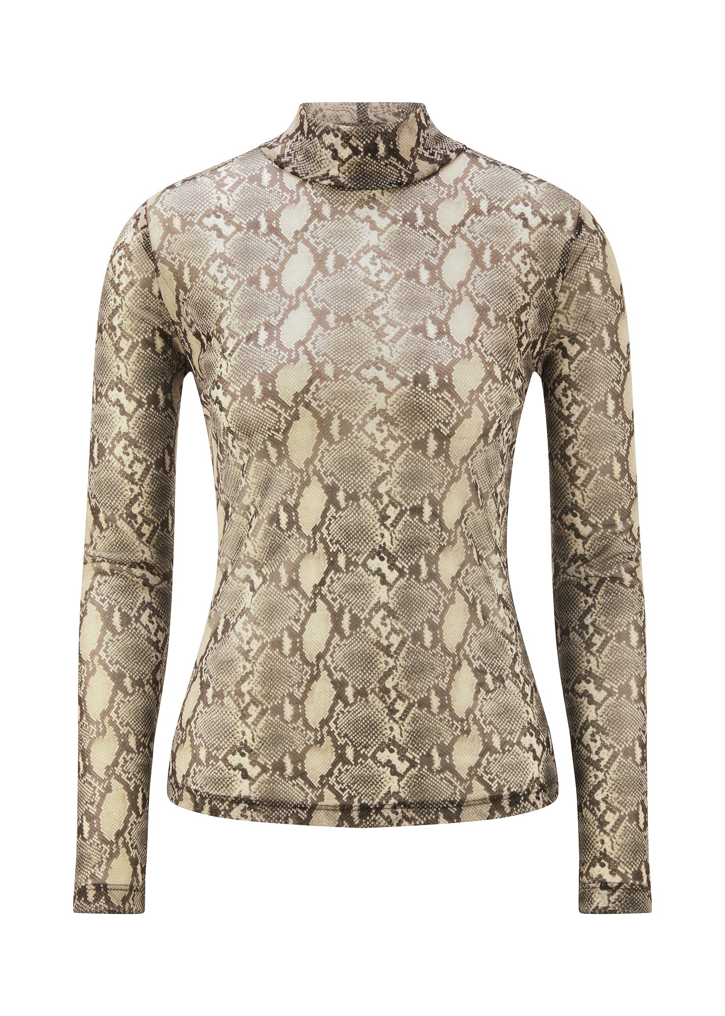 Langarmshirt aus Mesh - 859-panama patterned - Grau