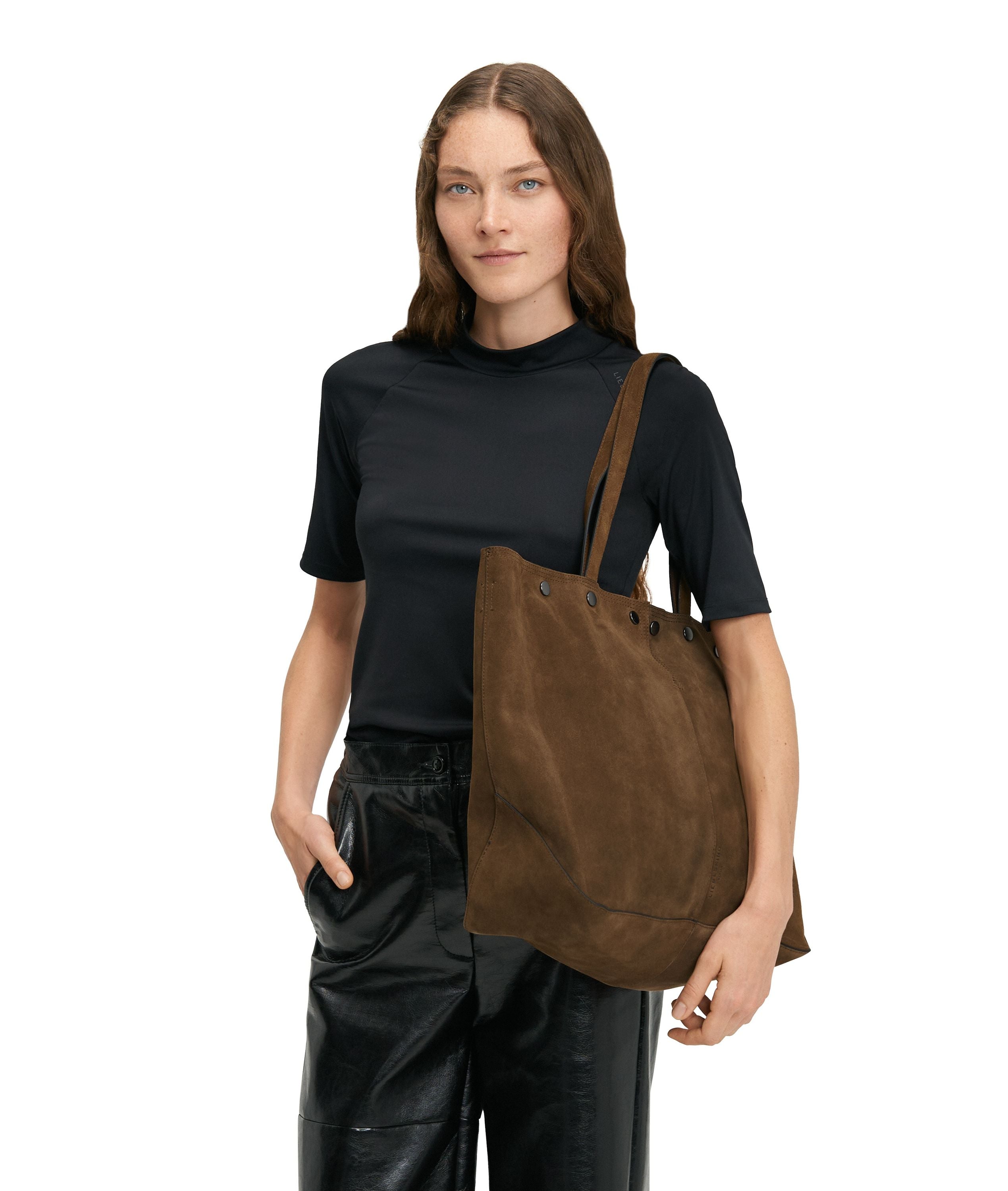 Shopper aus Wildleder - 8640-BROWN - Braun