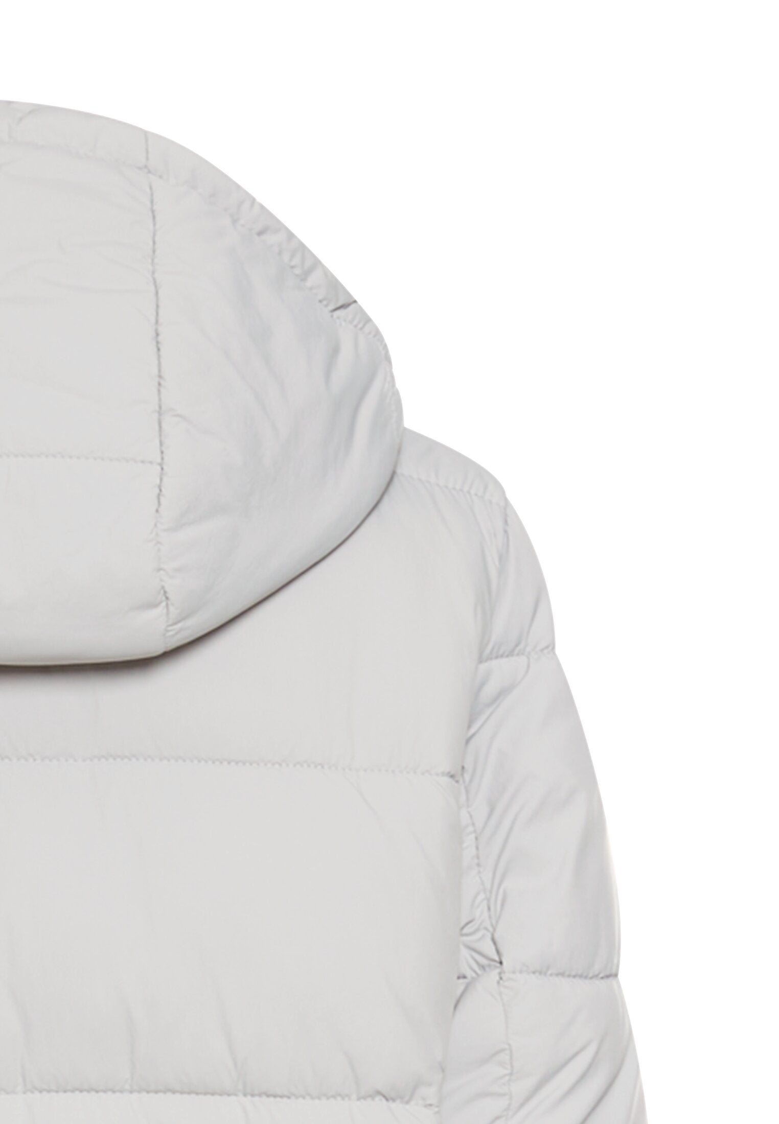 Steppmantel mit abnehmbarer Kapuze - 42-Silver - Grau