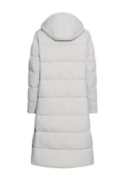 Steppmantel mit abnehmbarer Kapuze - 42-Silver - Grau