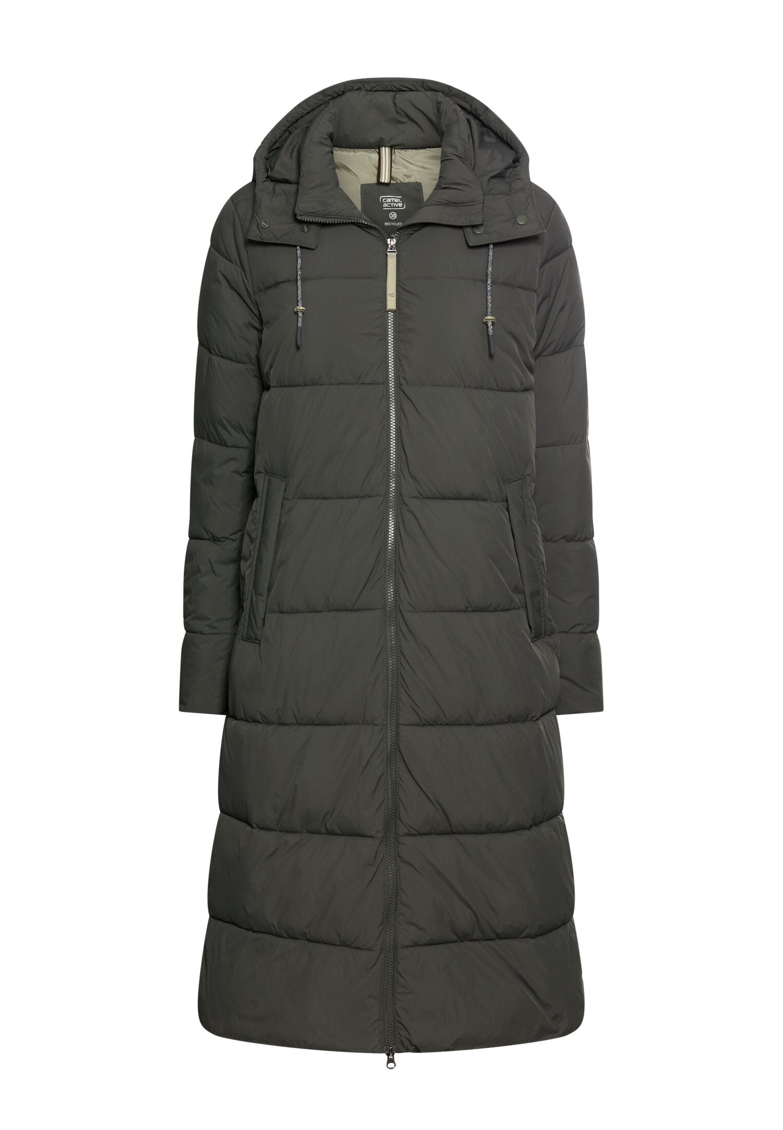 Steppmantel mit abnehmbarer Kapuze - 38-Forest Night - Grün