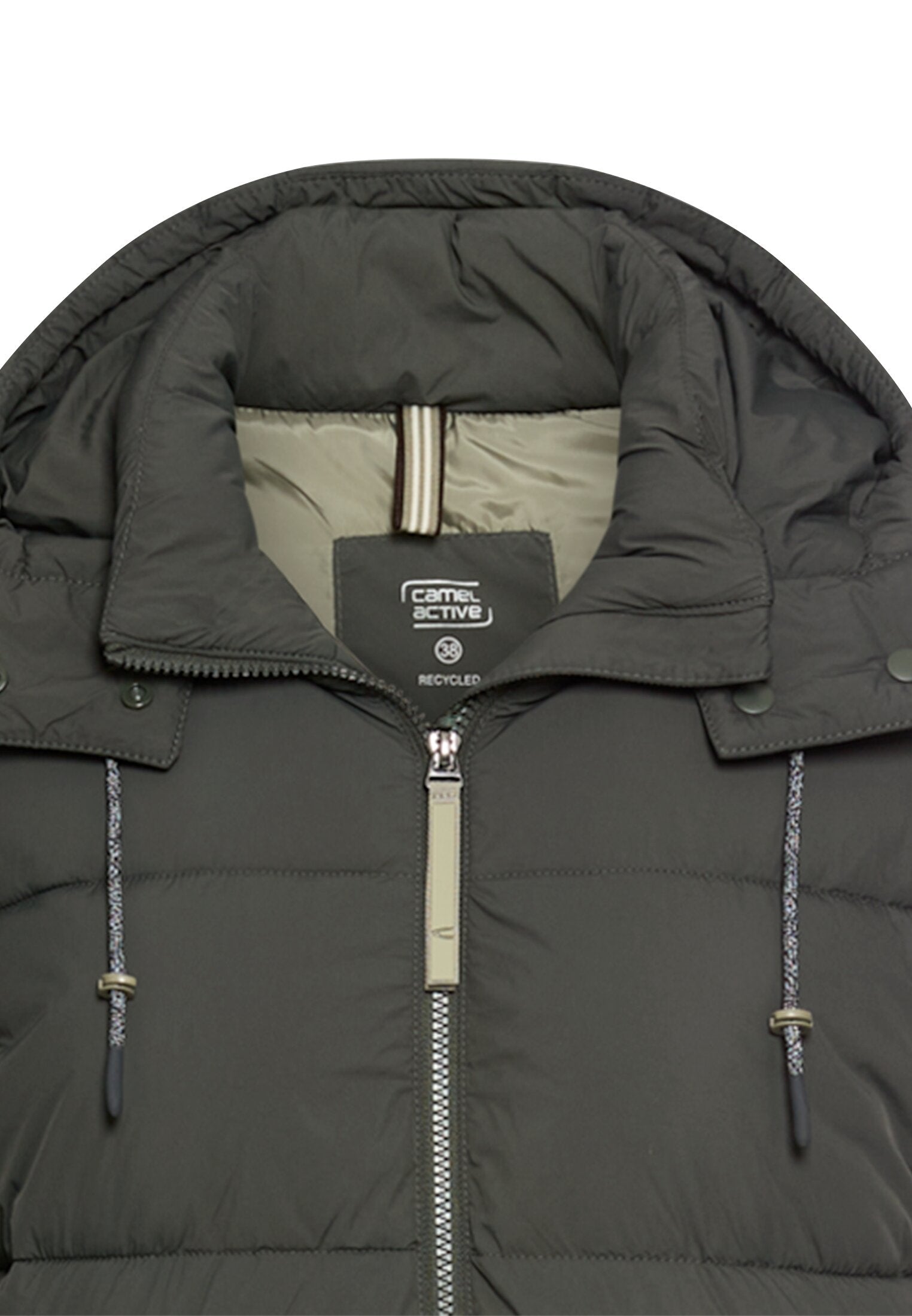 Steppmantel mit abnehmbarer Kapuze - 38-Forest Night - Grün