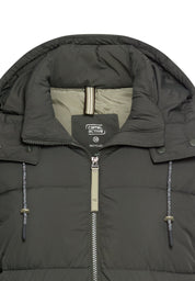 Steppmantel mit abnehmbarer Kapuze - 38-Forest Night - Grün