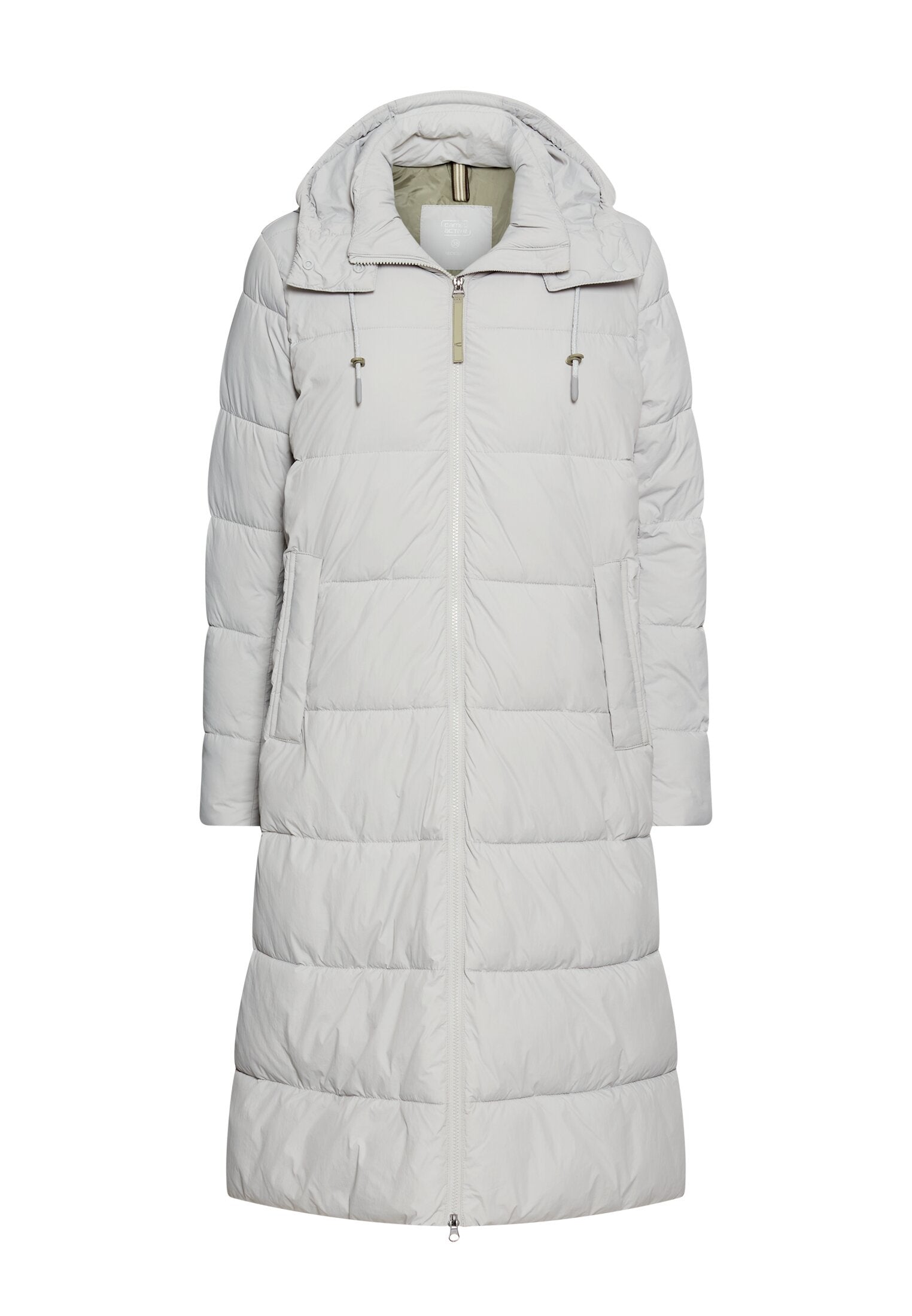Steppmantel mit abnehmbarer Kapuze - 42-Silver - Grau