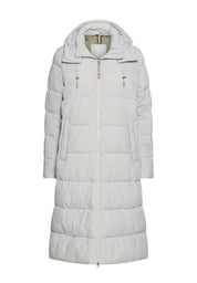 Steppmantel mit abnehmbarer Kapuze - 42-Silver - Grau