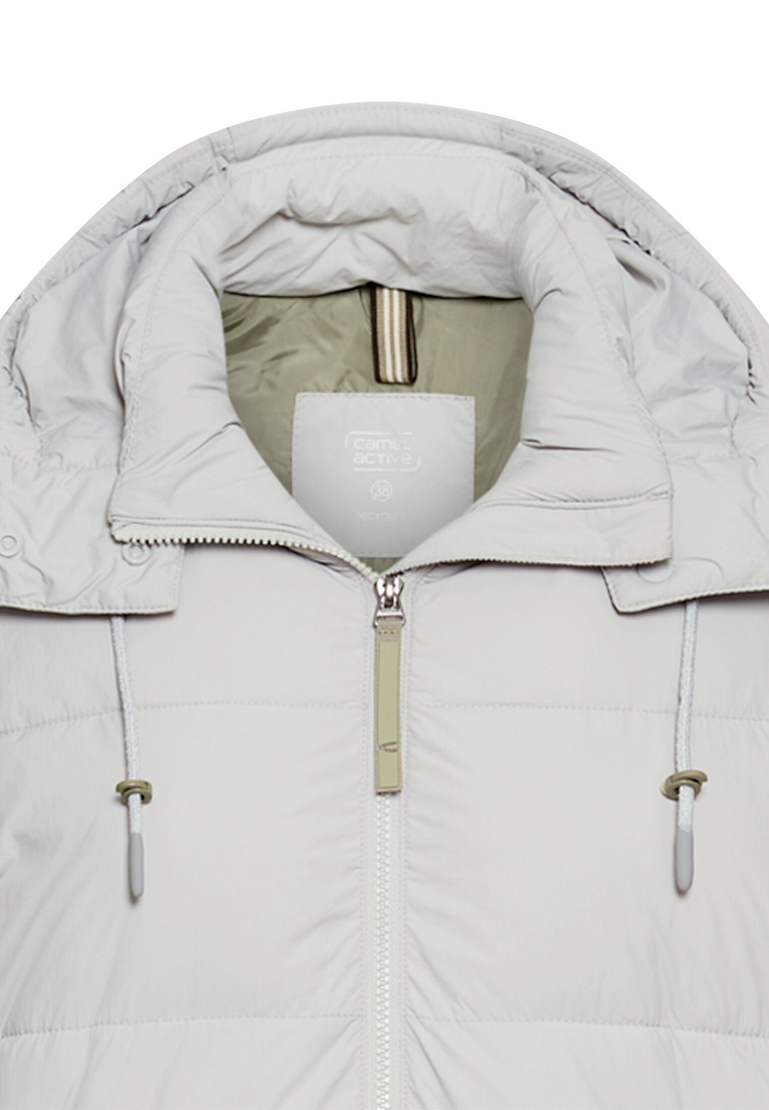 Steppmantel mit abnehmbarer Kapuze - 42-Silver - Grau