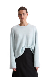Strickpullover aus Schurwollmix - 821-silvery blue - Blau
