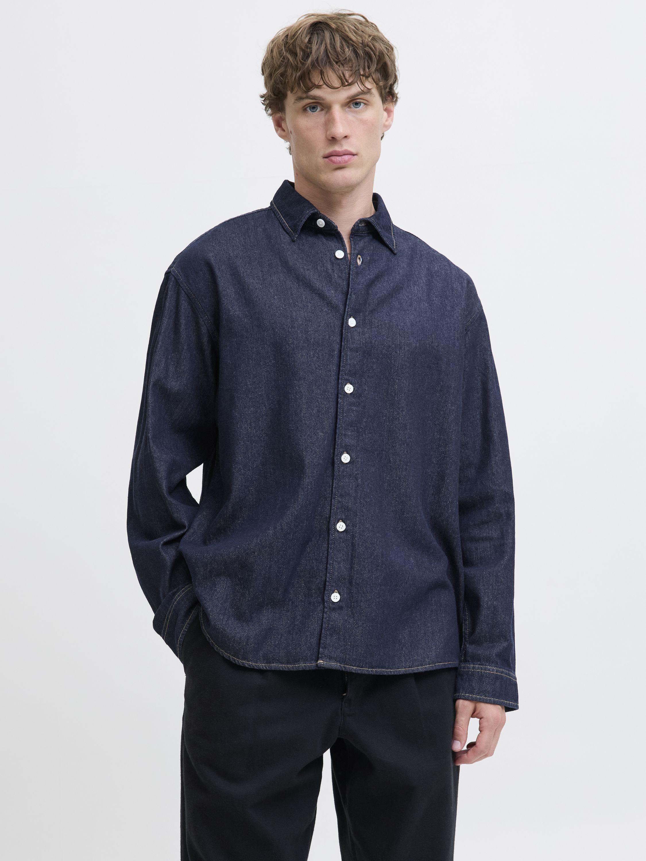 Jeanshemd aus Baumwolle - Dark Blue Denim - Blau