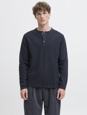 Langarmshirt aus Baumwolle - Dark Navy - Blau