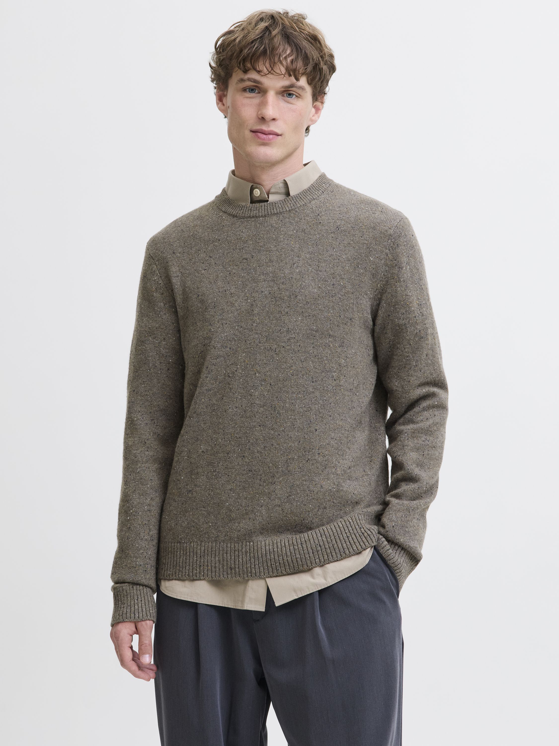 Strickpullover aus Wolle - Stone Gray/MELANGE - Grau