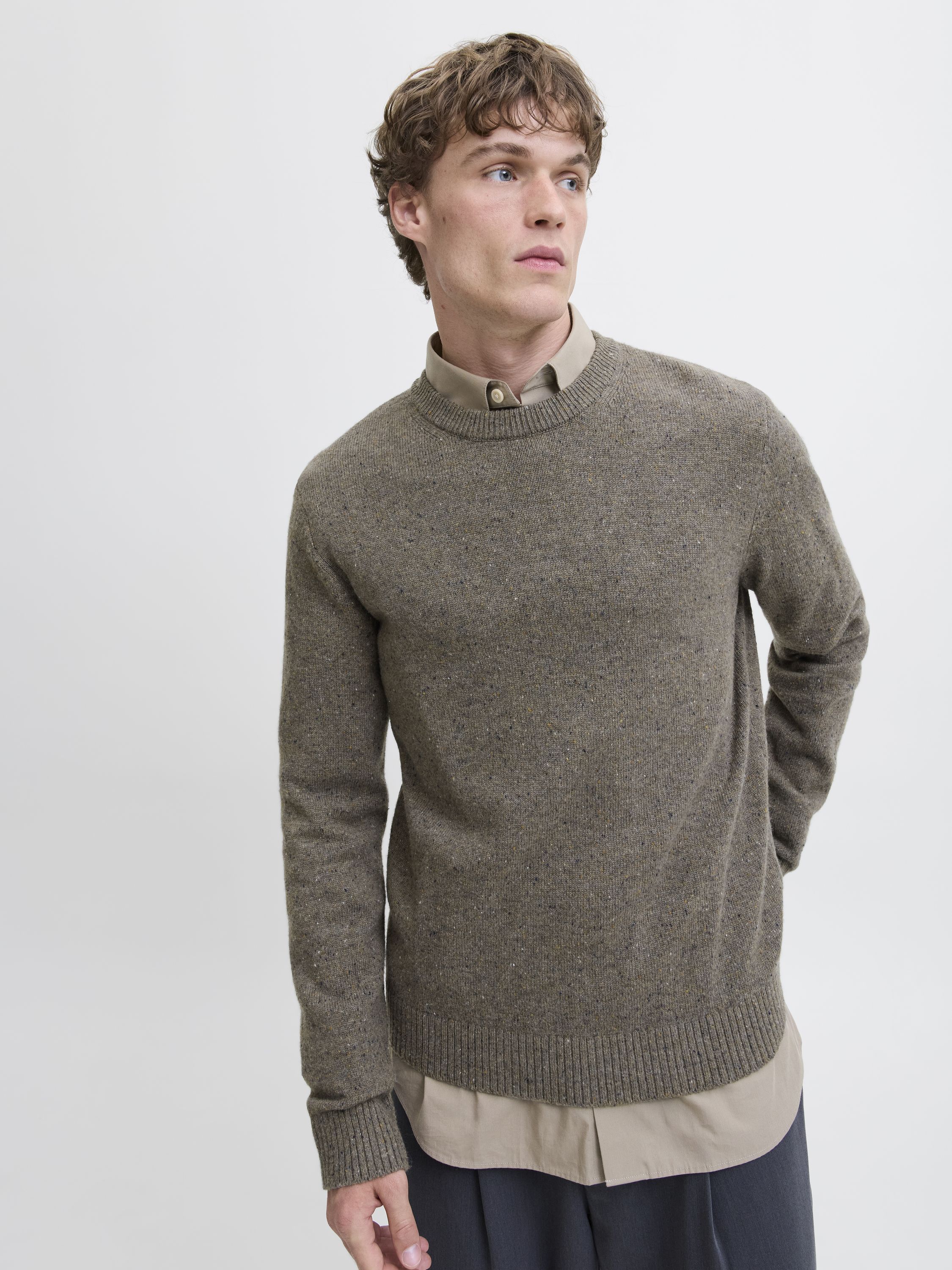 Strickpullover aus Wolle - Stone Gray/MELANGE - Grau
