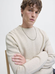 Strickpullover aus Baumwolle - Cloud Dancer/Melange - Creme