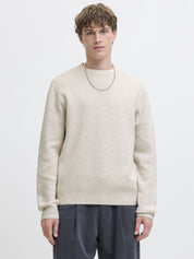 Strickpullover aus Baumwolle - Cloud Dancer/Melange - Creme