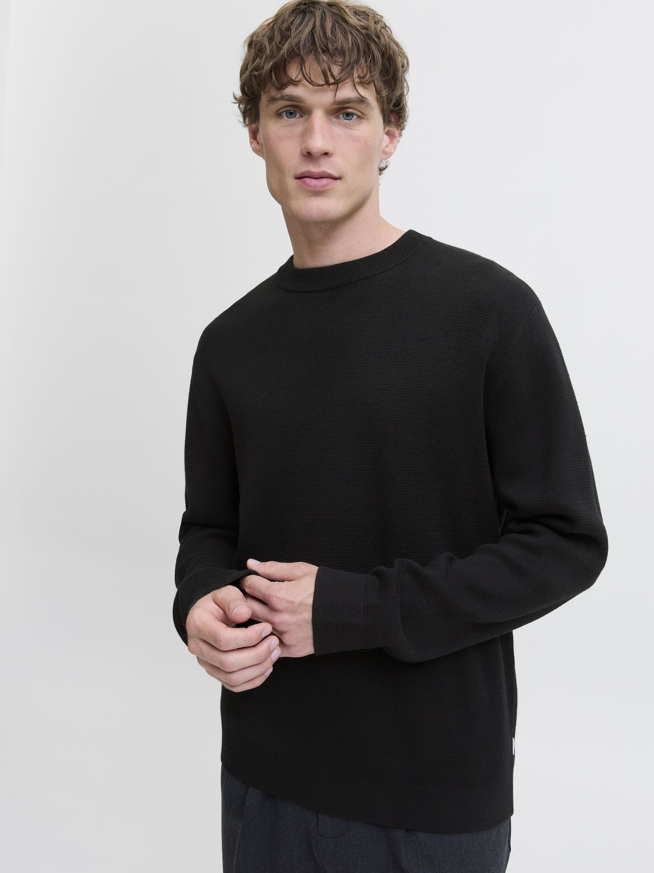 Strickpullover aus Baumwolle - Black - Schwarz