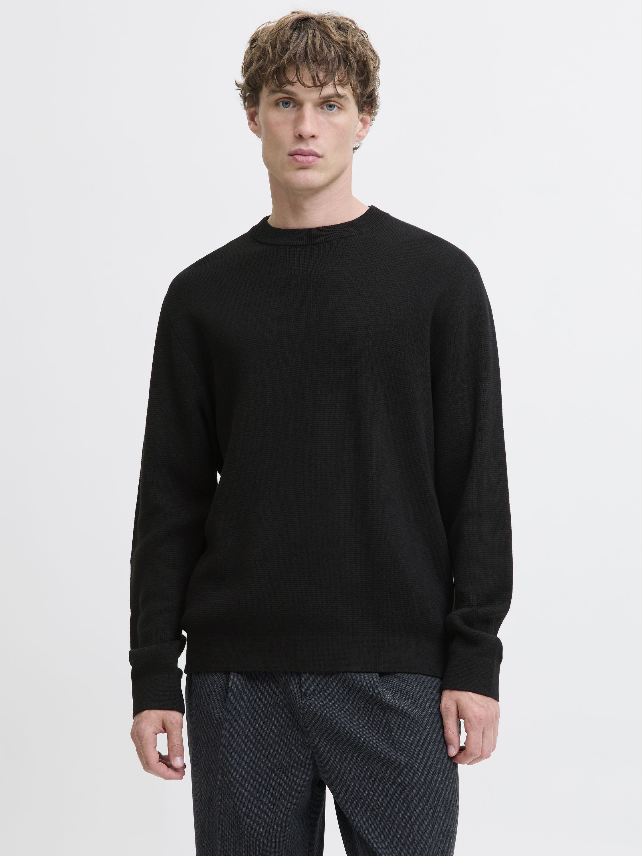 Strickpullover aus Baumwolle - Black - Schwarz