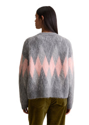 Strickpullover Relaxed Fit - 0826-Medium Grey_Multi_01 - Rosa