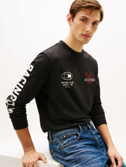 Langarmshirt aus Baumwolle - BDS-BLACK - Schwarz