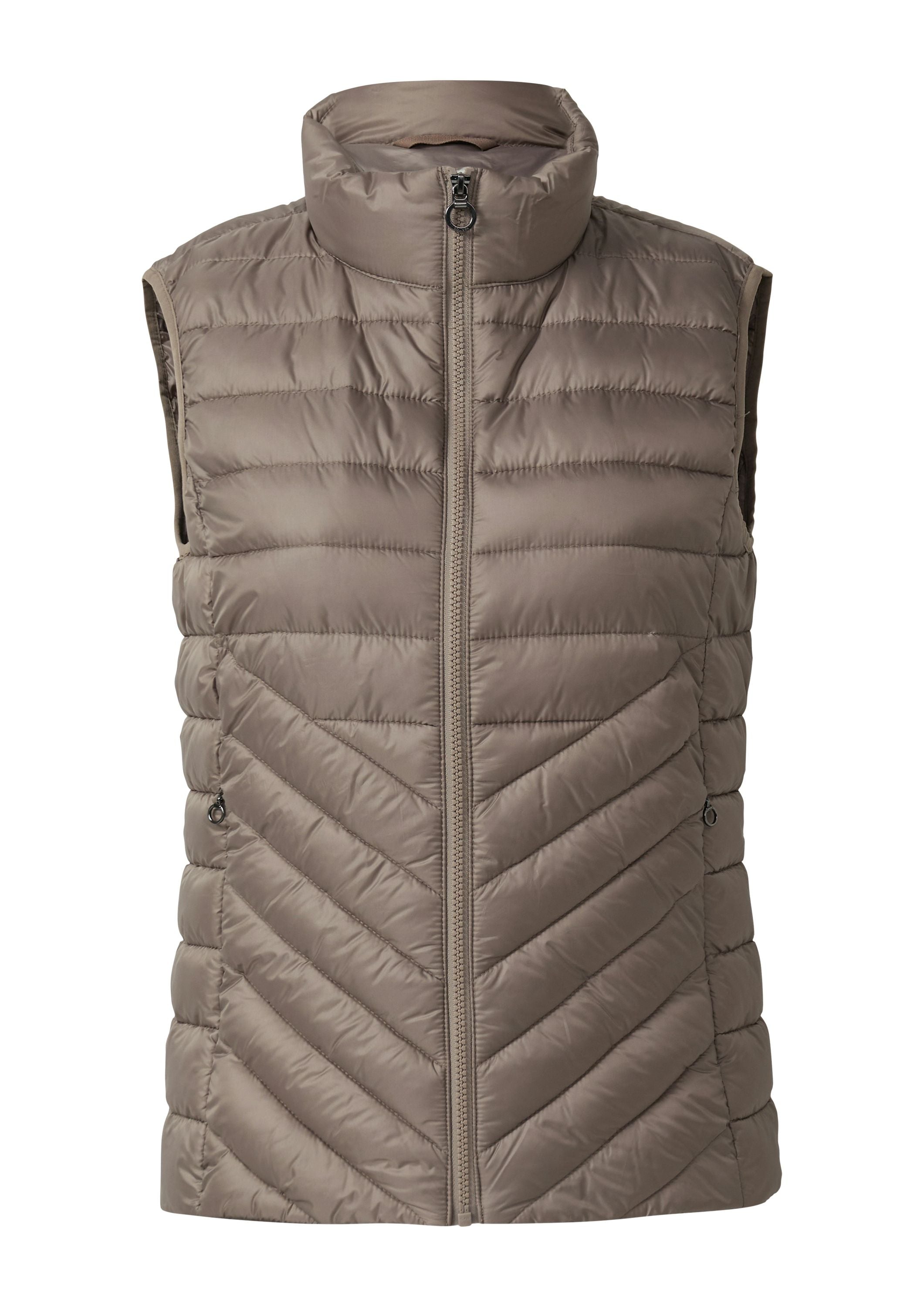 Steppweste mit Stehkragen - 9625-GREY/BLACK - Grau