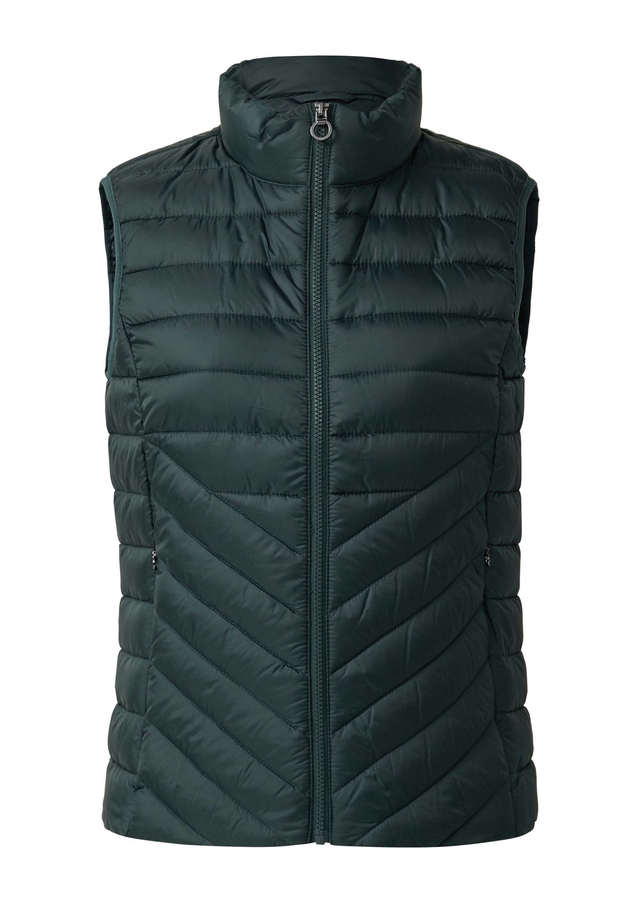 Steppweste mit Stehkragen - 6933-BLUE GREEN - Grün