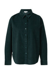 Cord-Bluse aus Baumwolle - 6933-BLUE GREEN - Grün