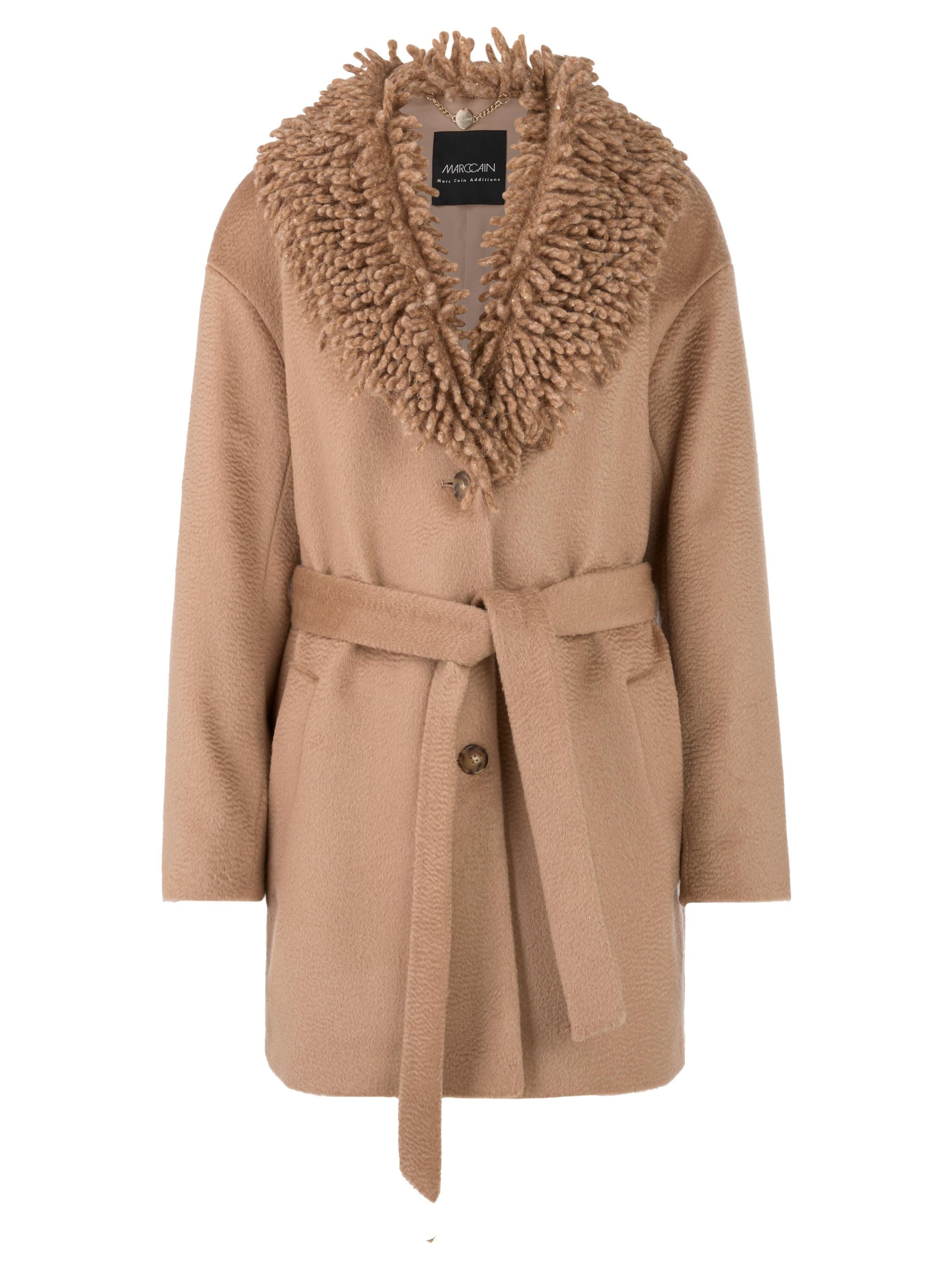 Mantel mit Statement-Kragen - 623 - Braun