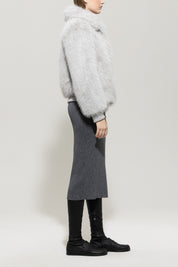 Blouson aus Fake Fur - 152 - Grau