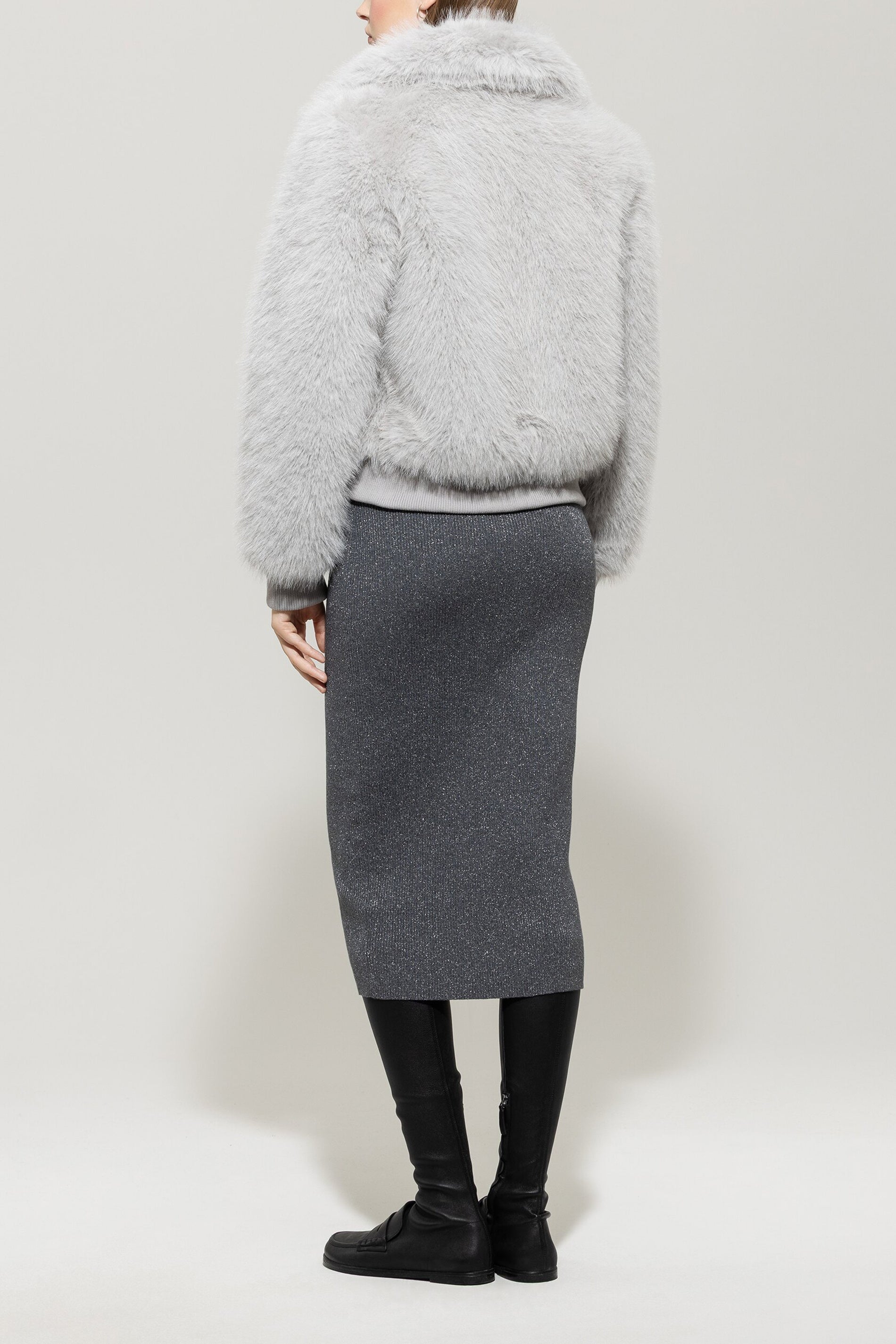 Blouson aus Fake Fur - 152 - Grau