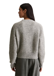 Strickjacke aus Wollmix - 0910-Stone Melange - Grau