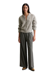 Strickjacke aus Wollmix - 0910-Stone Melange - Grau