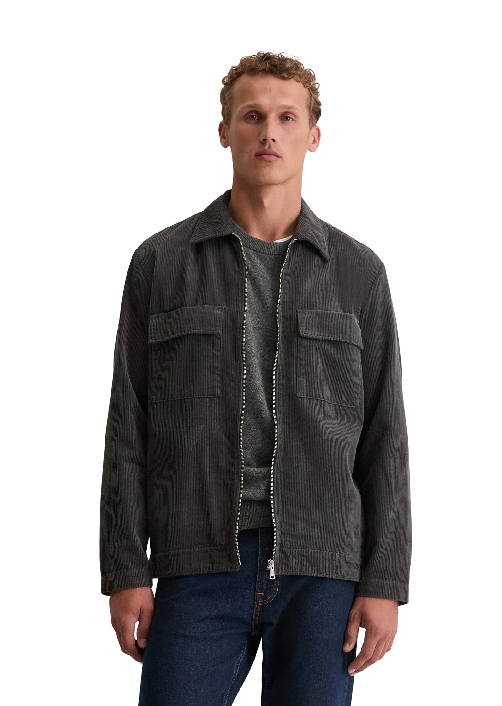 Overshirt aus Cord - 985-broken graphite - Grau
