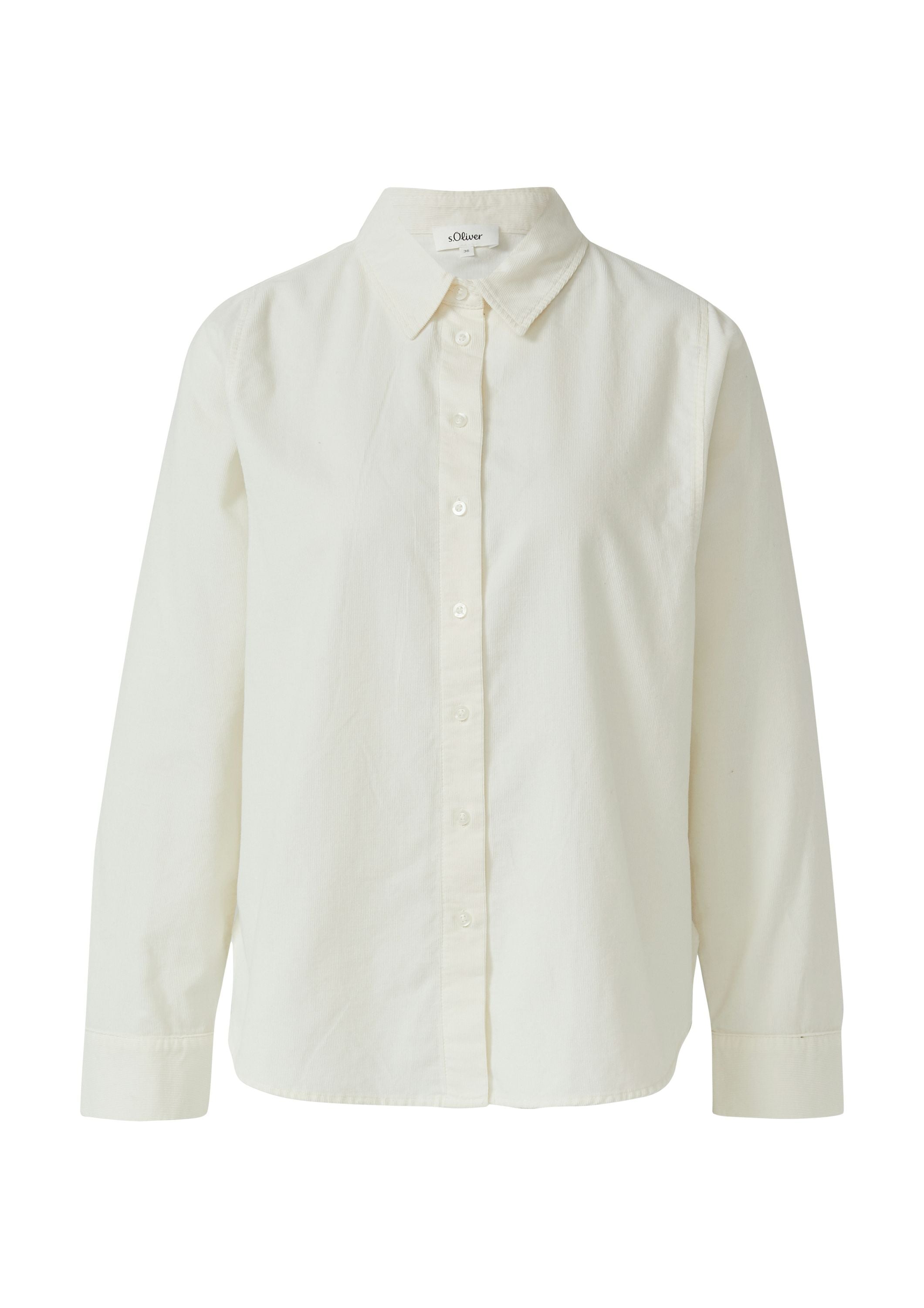 Cord-Bluse aus Baumwolle - 0402-WHITE - Weiß