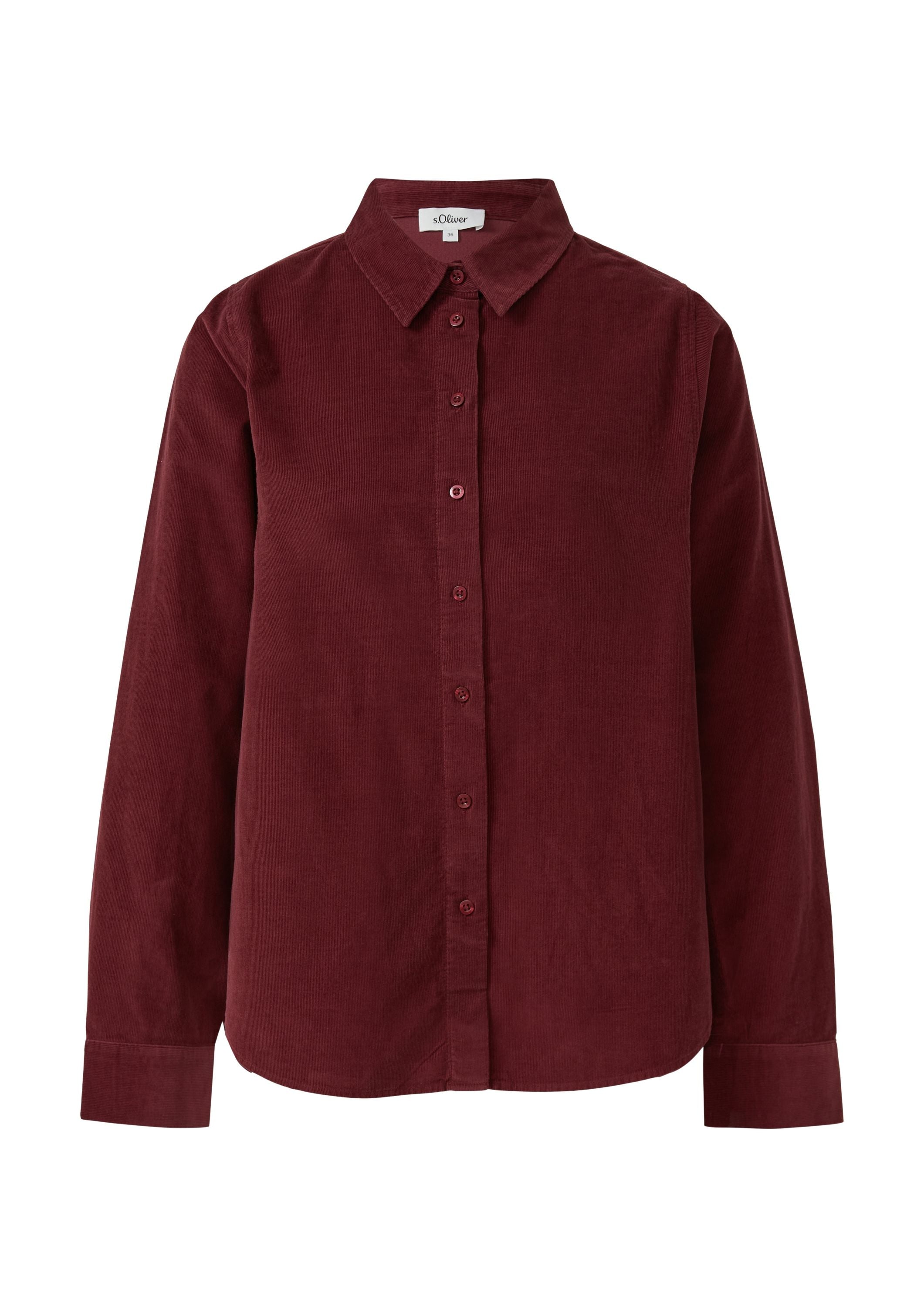 Cord-Bluse aus Baumwolle - 3902-RED - Rot