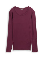 Langarmshirt - 16427-bordeaux red - Rot