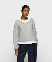 Strickpullover aus Woll-Mix - 4001-light grey melee - Grau