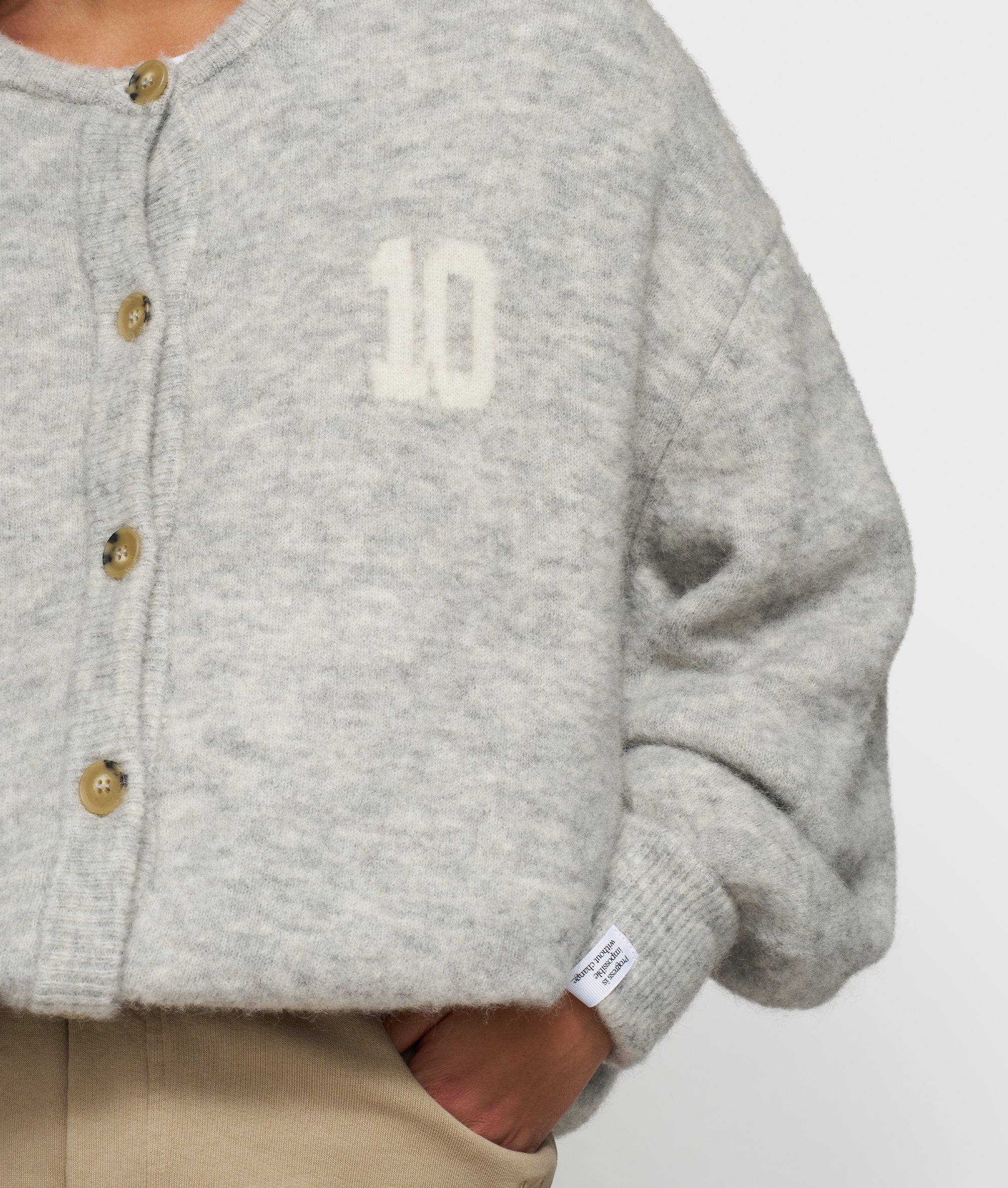 Cardigan aus Woll-Mix - 4001-light grey melee - Grau
