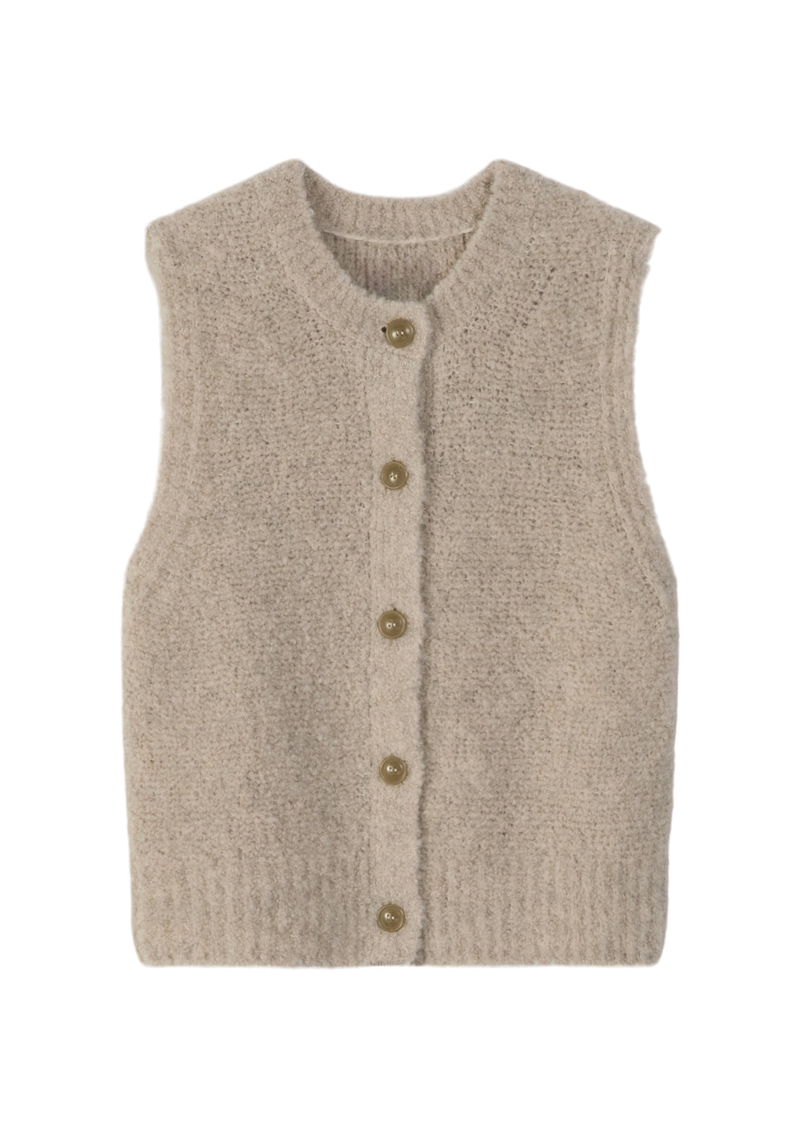 Cardigan ärmellos Regular Fit - 915-chalky mauve melange - Beige
