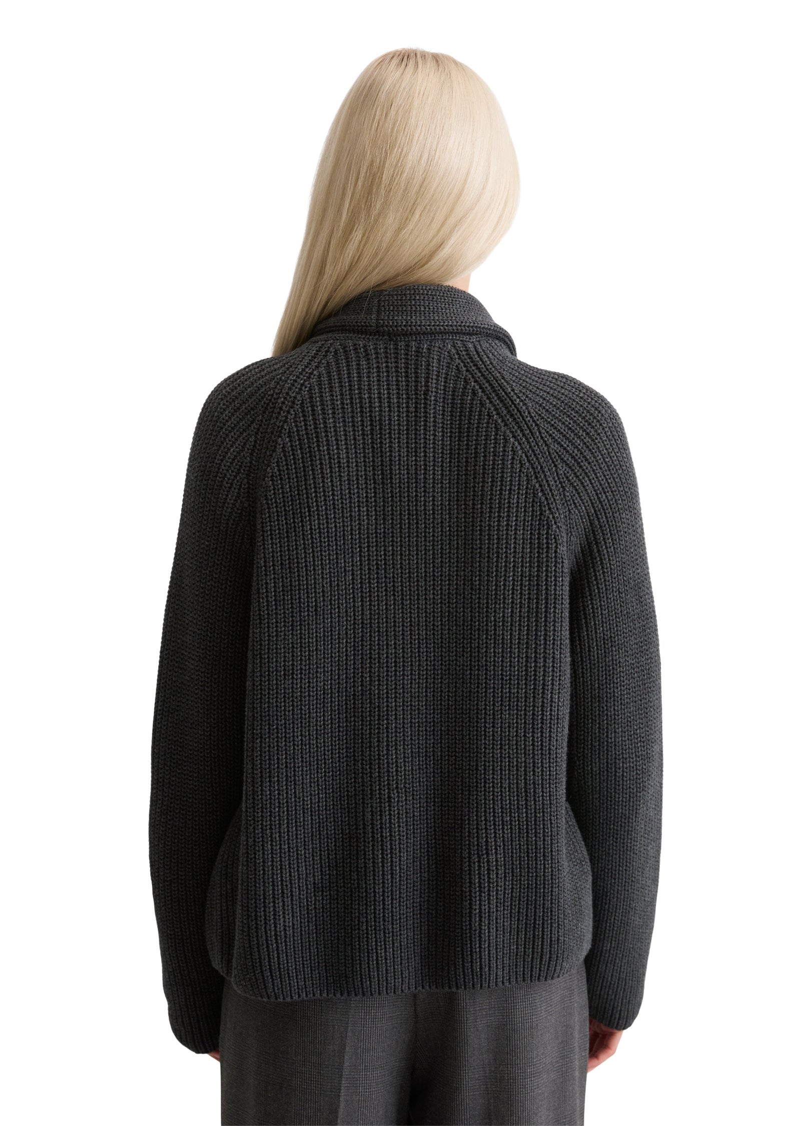 Strickcardigan aus Baumwolle - 975-night grey melange - Grau