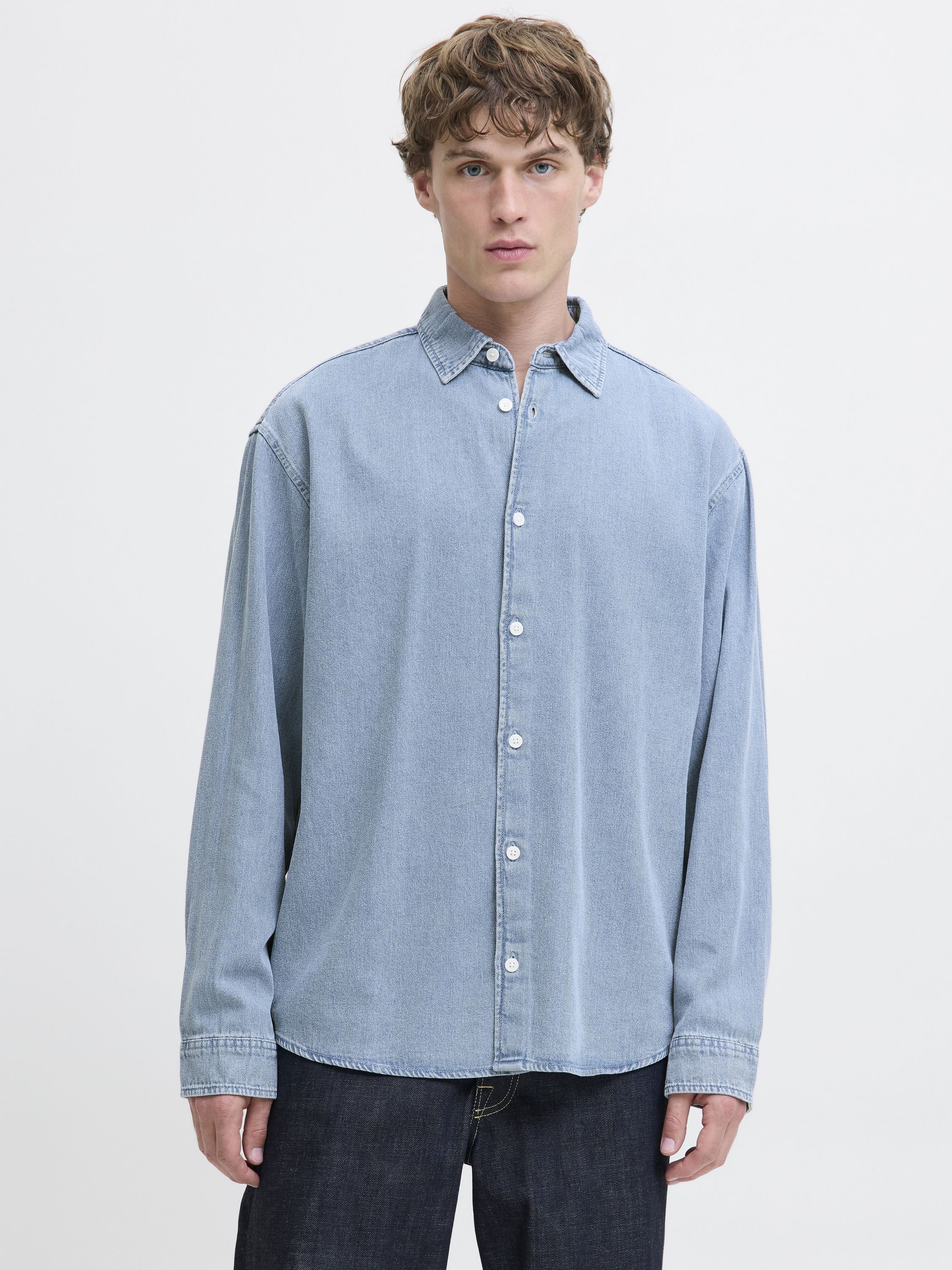 Jeanshemd aus Baumwolle - Medium Blue Denim - Blau