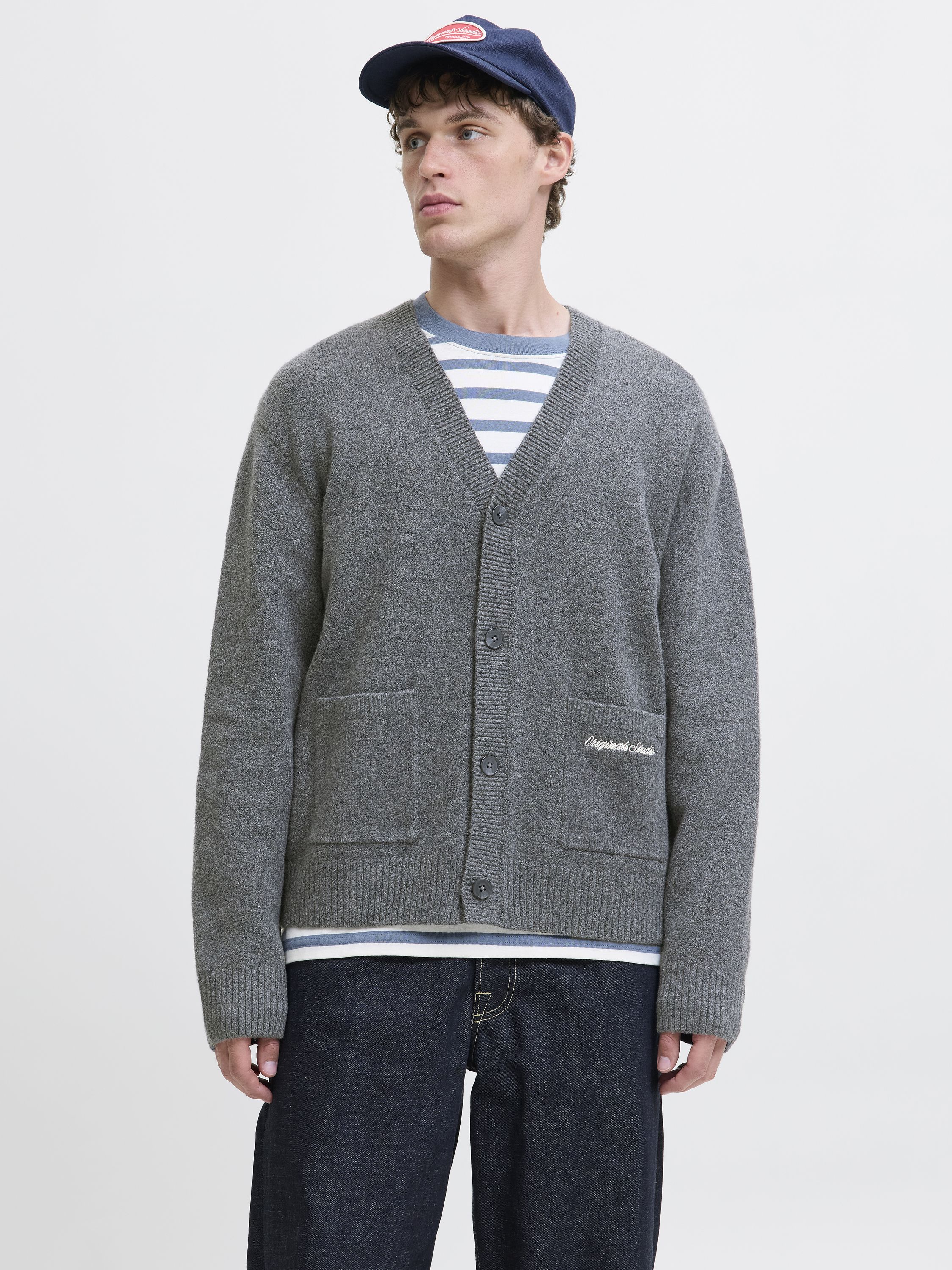 Cardigan - Dark Grey Melange - Grau