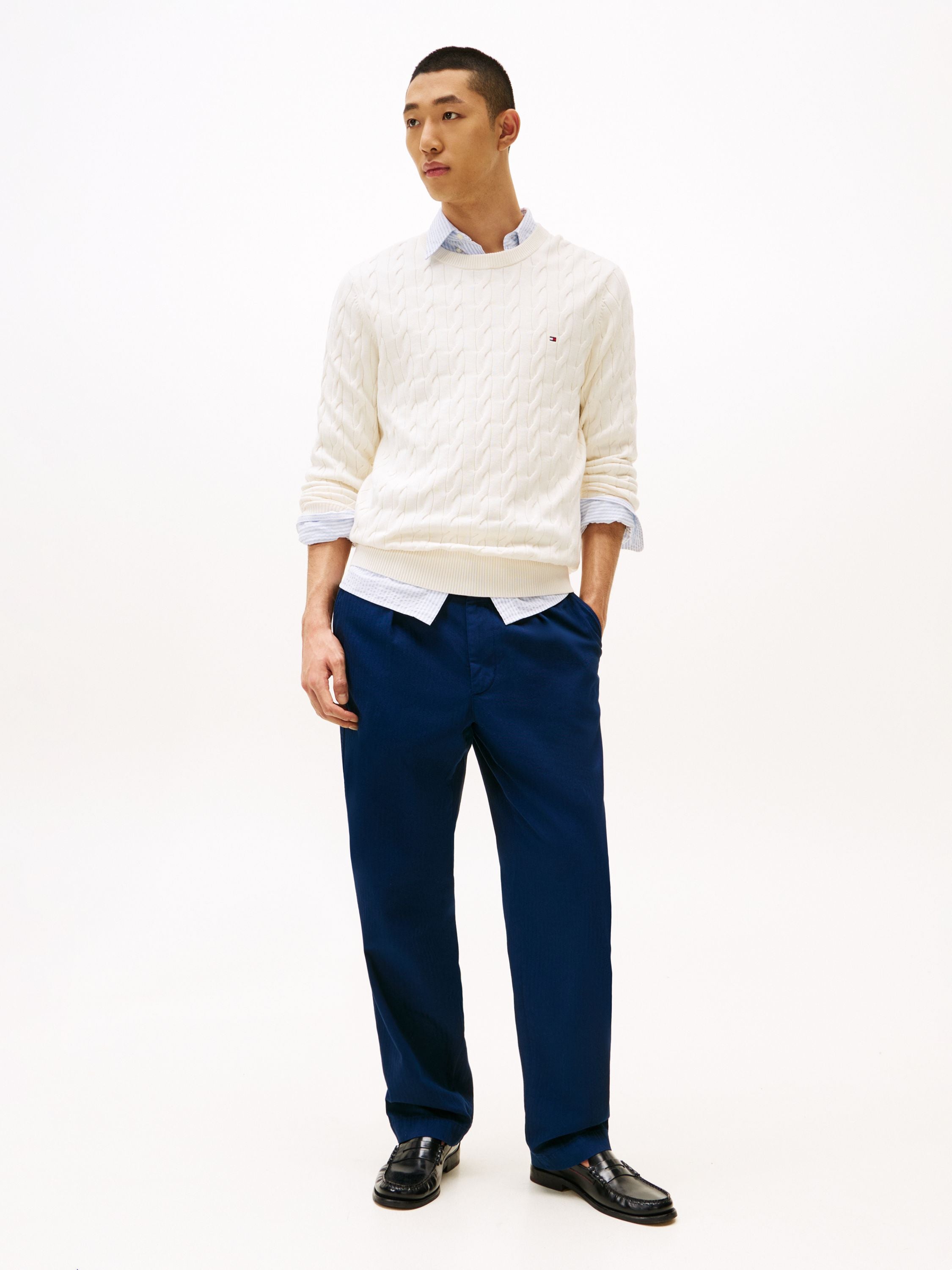 Feinstrickpullover mit Musterung - Z00-YELLOW - Creme