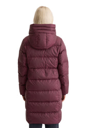 Daunenmantel mit Kapuze - 360-aubergine red - Rot